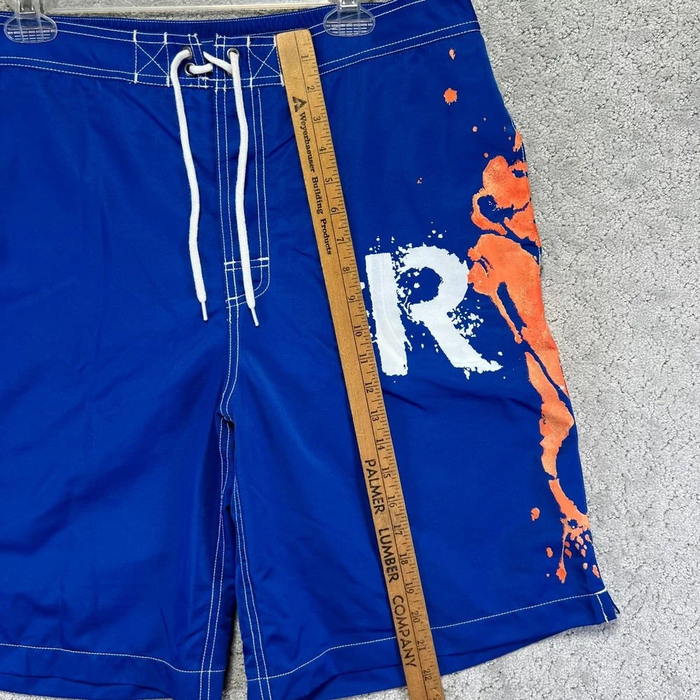 VINTAGE Polo Ralph Lauren Board Shorts Mens Large Blue Swim Trunks Surf Big Pony